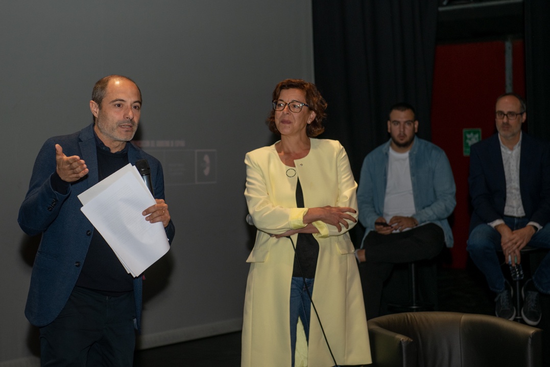 Presentación ALCINE51_director general de Promoción Cultural, Gonzalo Cabrera y concejal de Cultura, María Aranguren