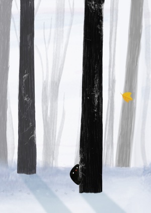 DER KLEINE VOGEL UND DAS BLATT