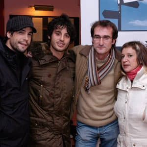 Pablo Malo con su equipo de la película Frío sol de invierno